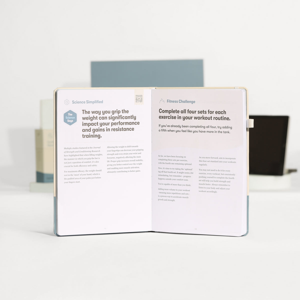 Short motivation pages between workouts