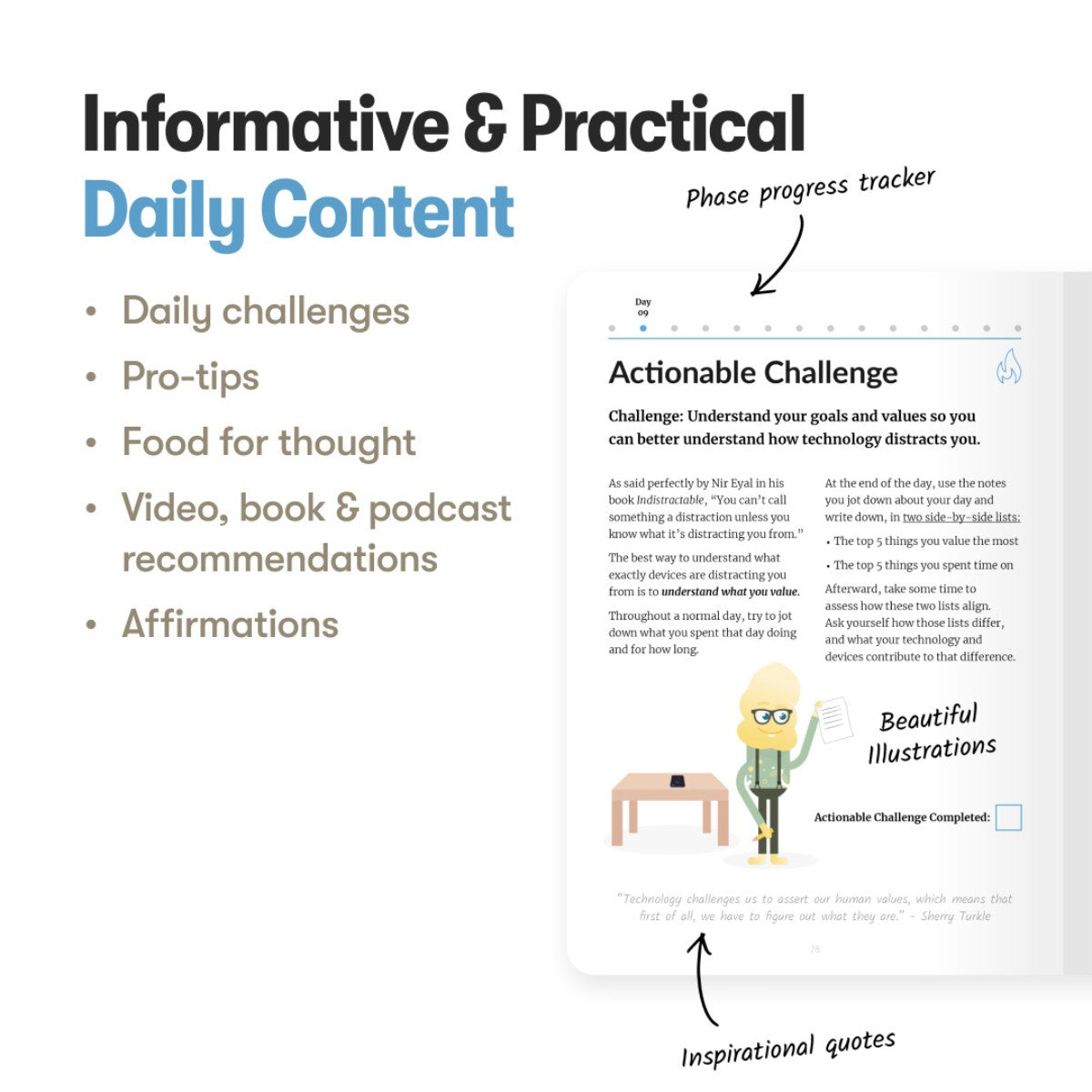 Daily tips, challenges and lessons