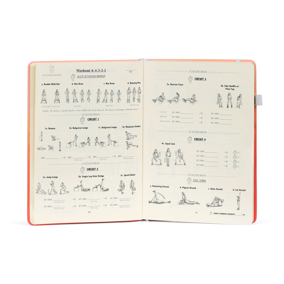Workout 4: warm-up, four circuits and a cool-down