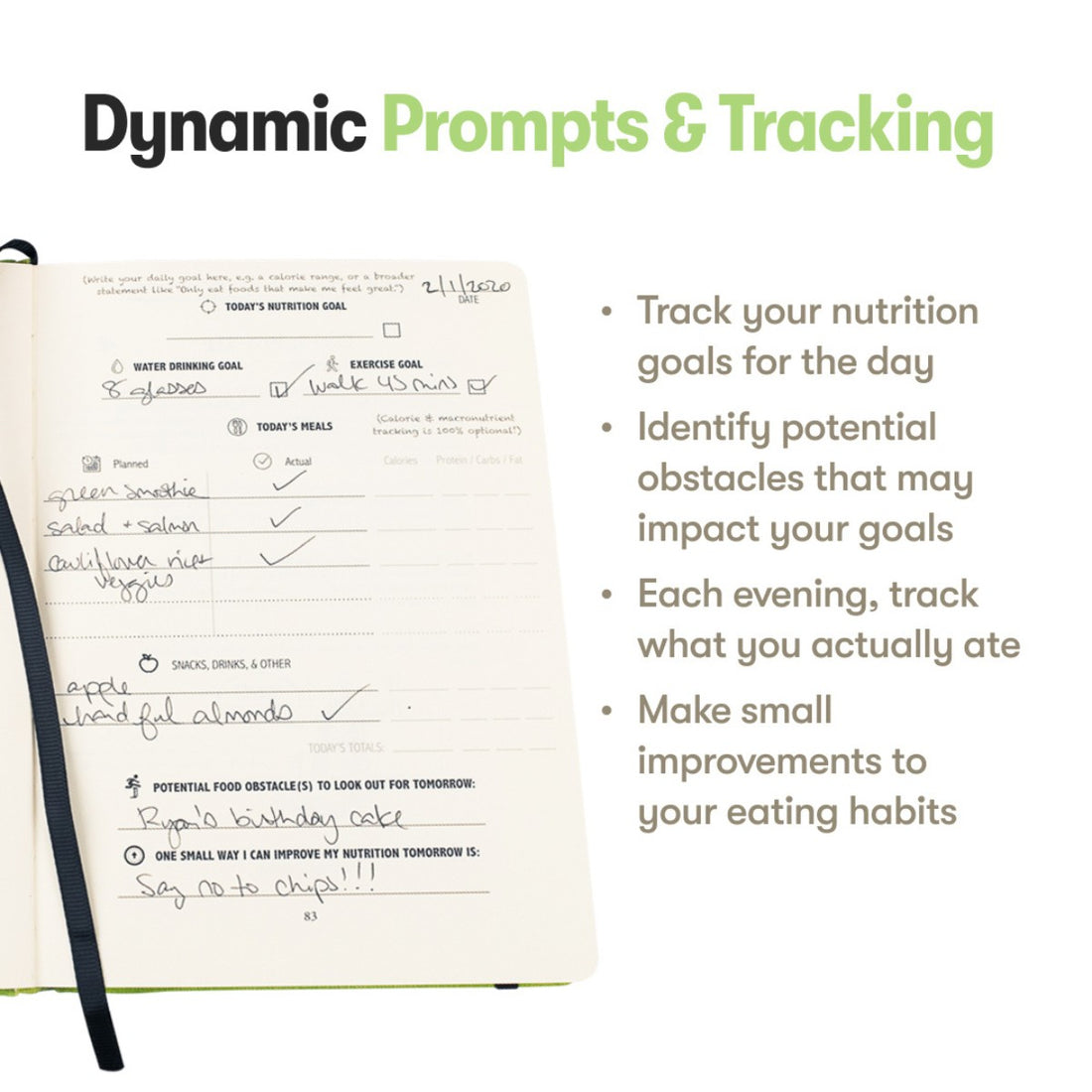 Daily planning and tracking page