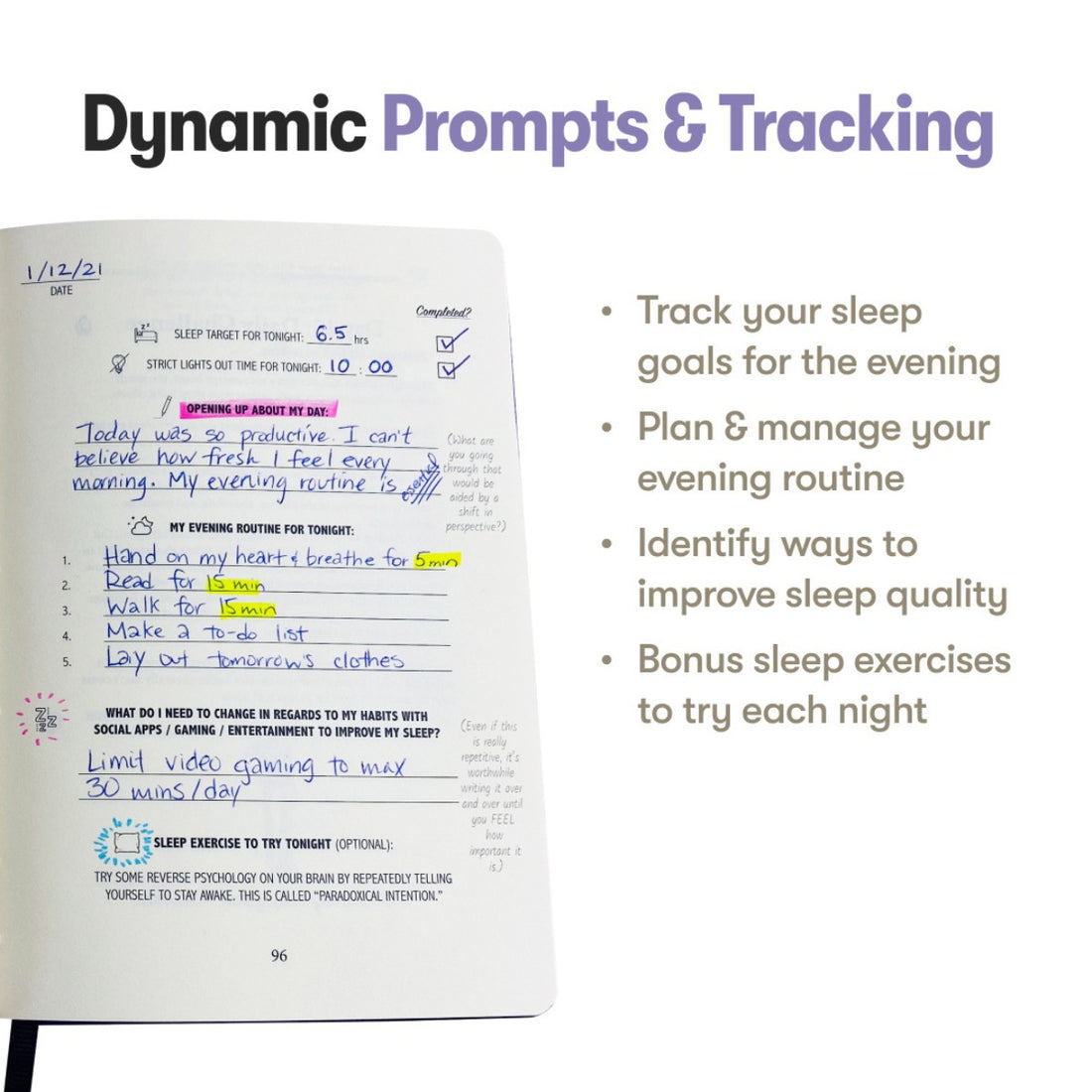 Daily tracking page