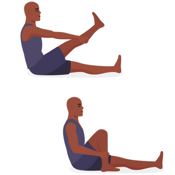 6. Staff Pose Knee Stretch